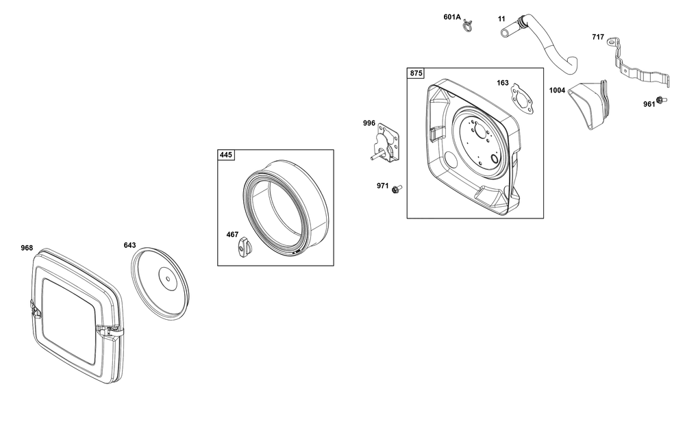 Air Cleaner Group Diagram and Parts List for 359775-0005-E1 200000 - 399999 Briggs and Stratton Engine